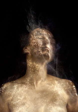Light painting with fiber optic cable applied directly to skin
